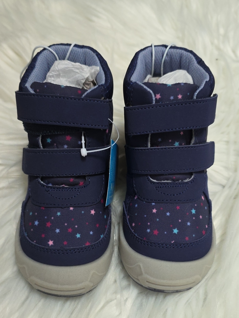 Stride Rite Navy Girls Star Hook-and-Loop Boots